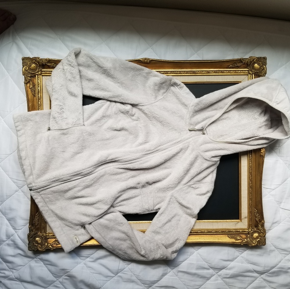 RARE Calvin Klein metalllic fleece zip hoodie